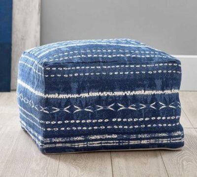 navy blue pouf