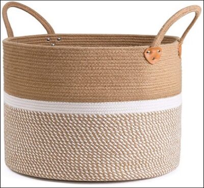 large jute basket with handles