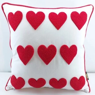red heart cushion